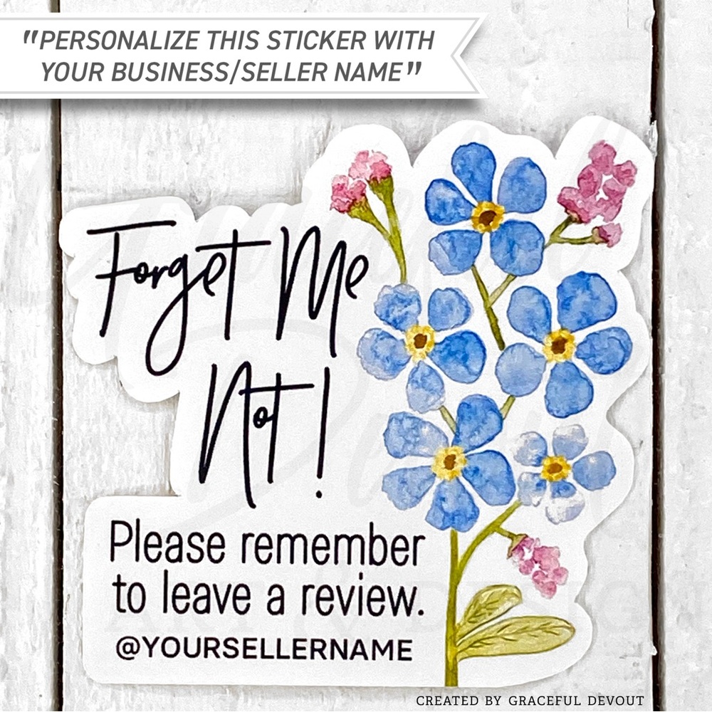 Forget Me Not! -  2" (inches) (48ct.) Stickers - Picture 8 of 8
